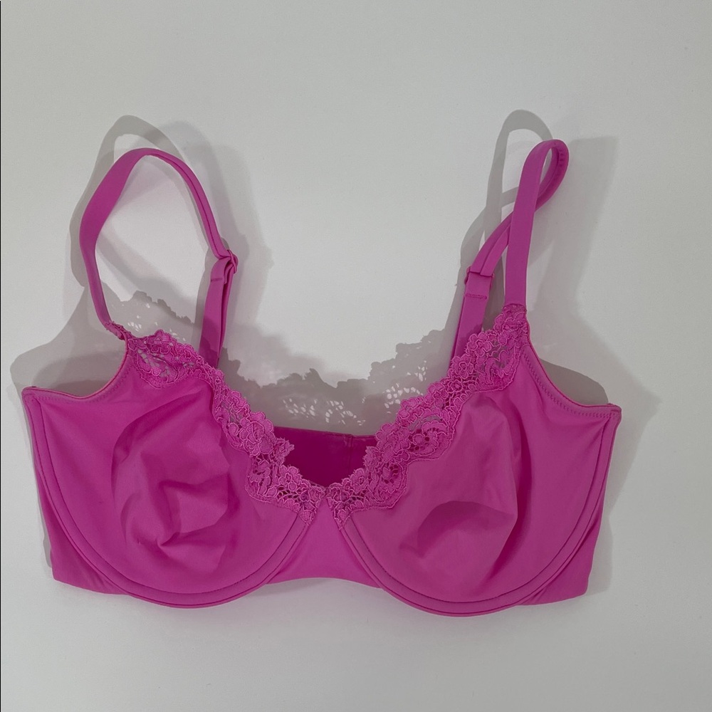 Skims Fits Everybody Unlined Underwire Lace Bra 34DDD Orchid NWOT